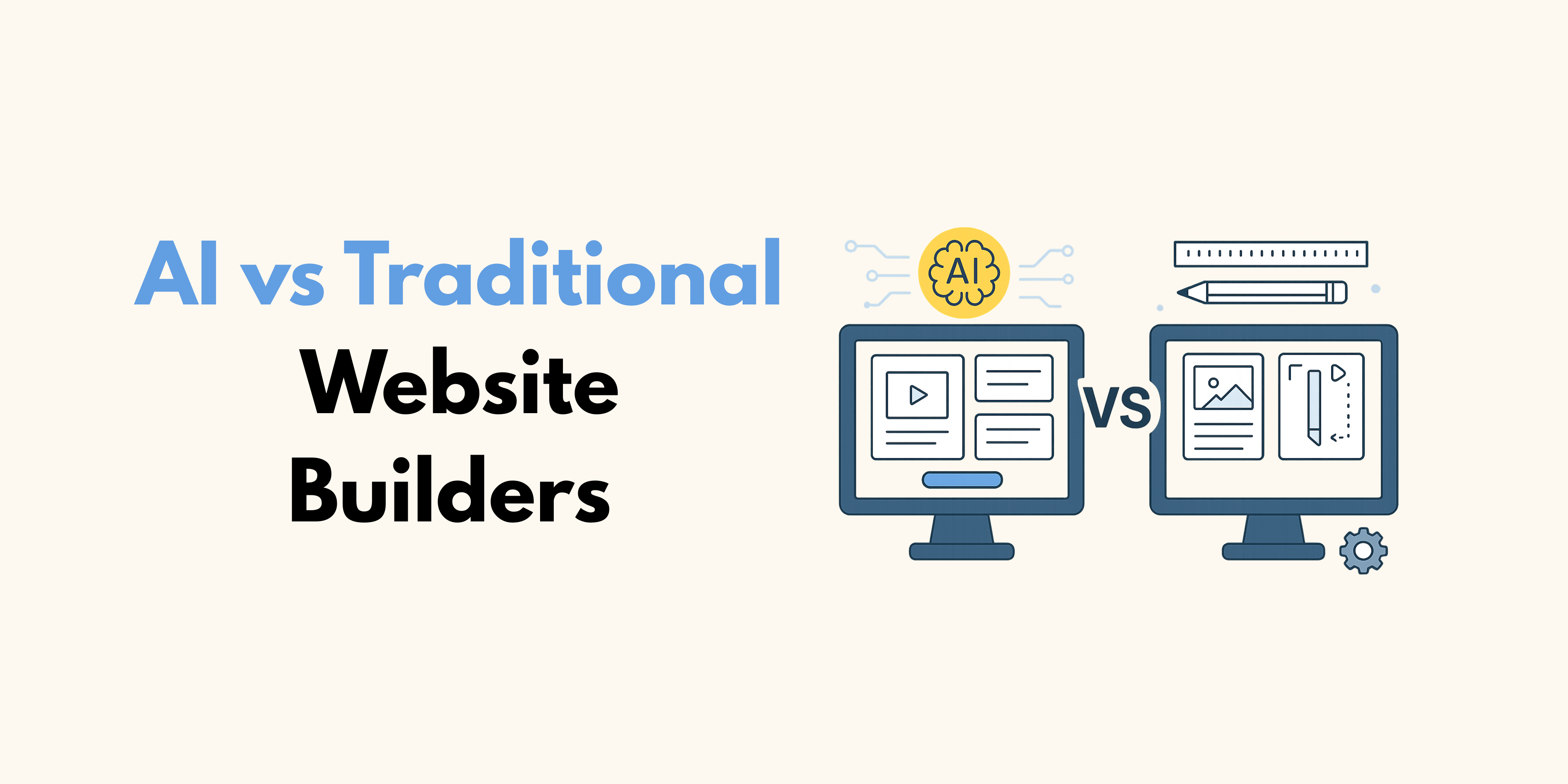 ai vs traditional website builders cover image.