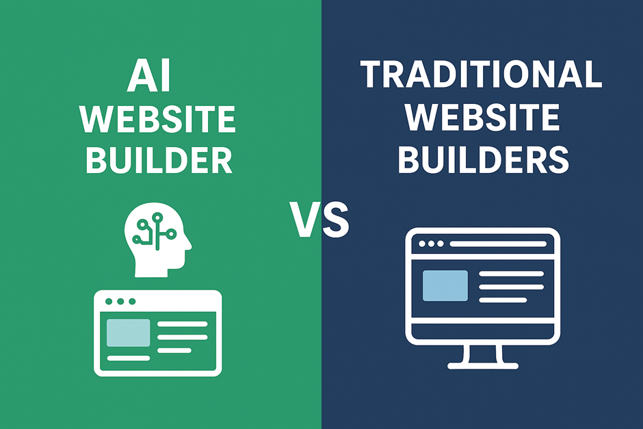 cover image of traditional website builders vs AI website builders