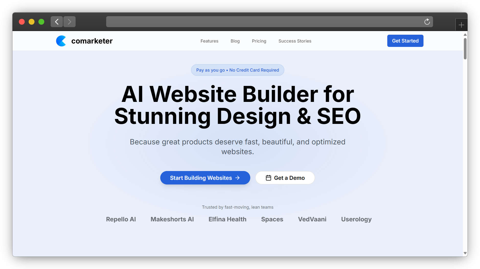 Comarketer.dev Website Screenshot