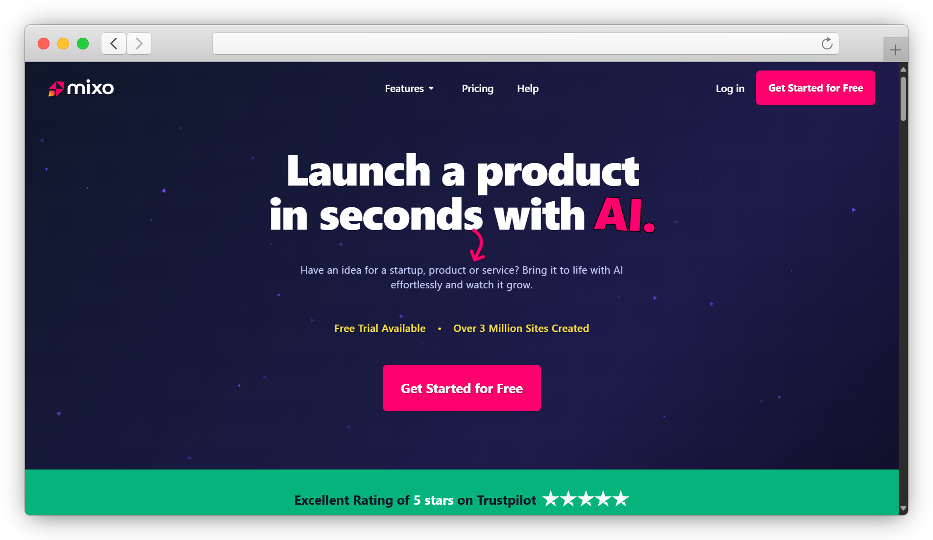 Mixo Website Screenshot