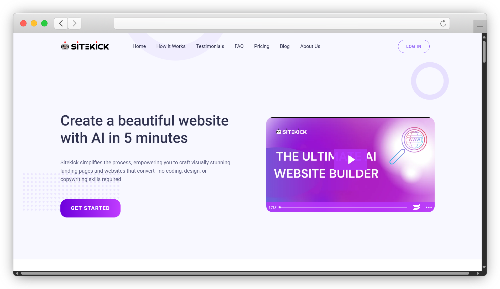 Sitekick AI Website Screenshot