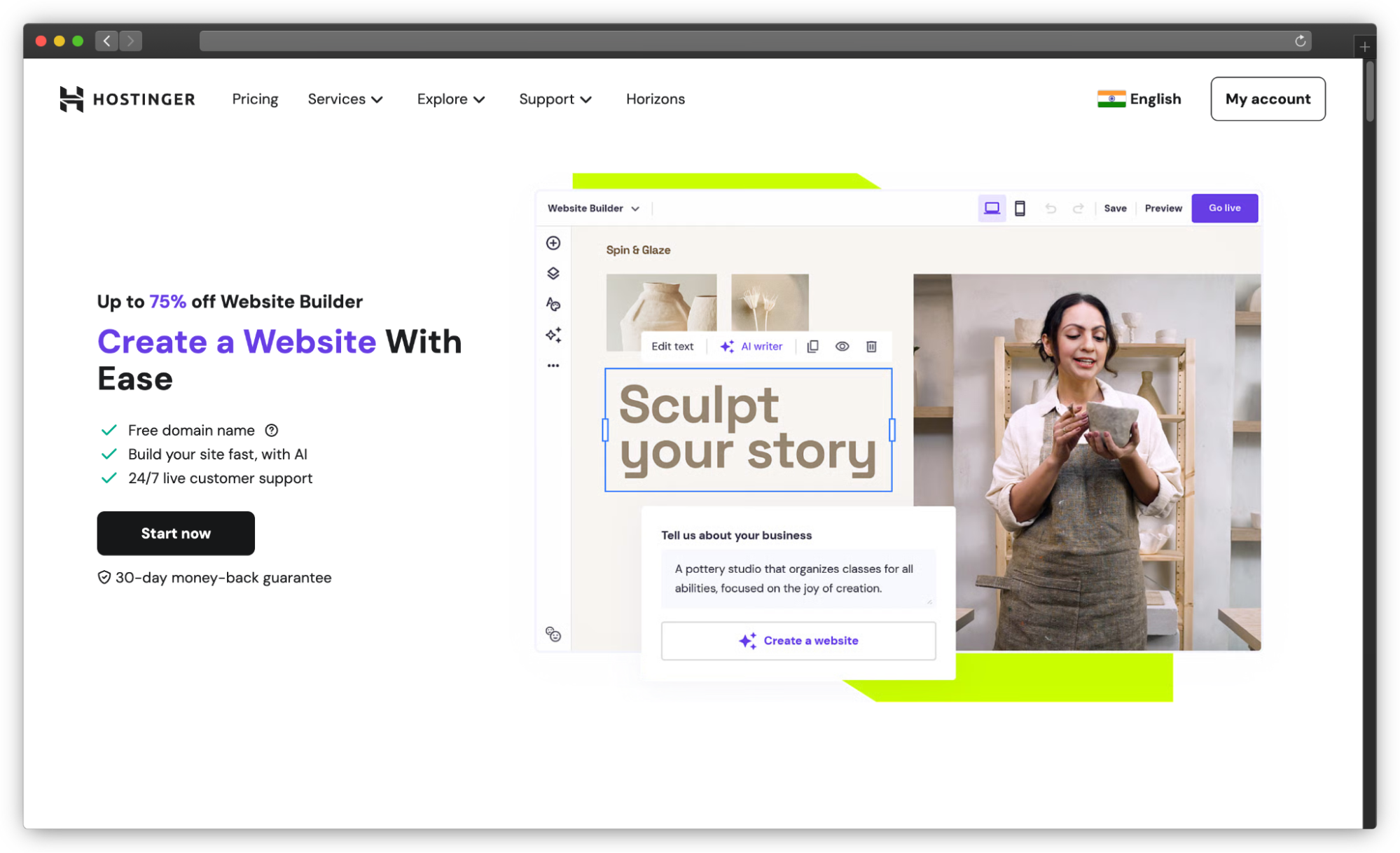 Hostinger Website Screenshot