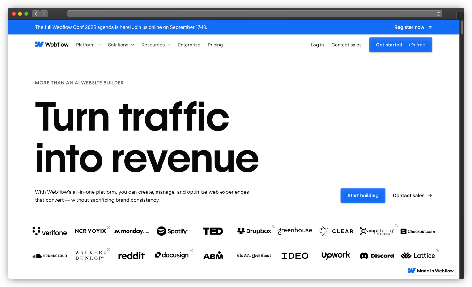 Webflow Website Screenshot