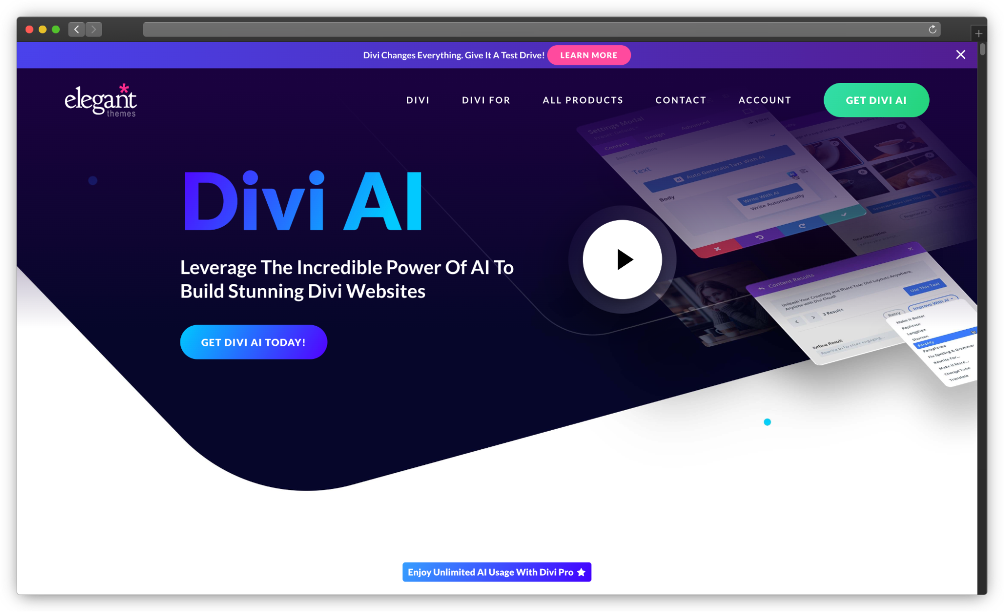 Divi AI Website Screenshot