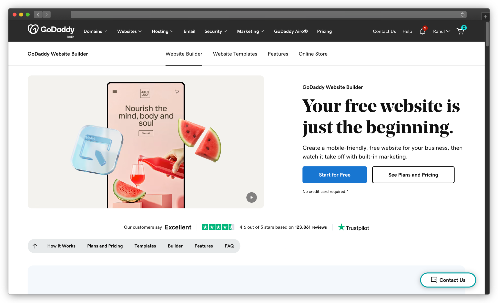 GoDaddy Website Builder Website Screenshot