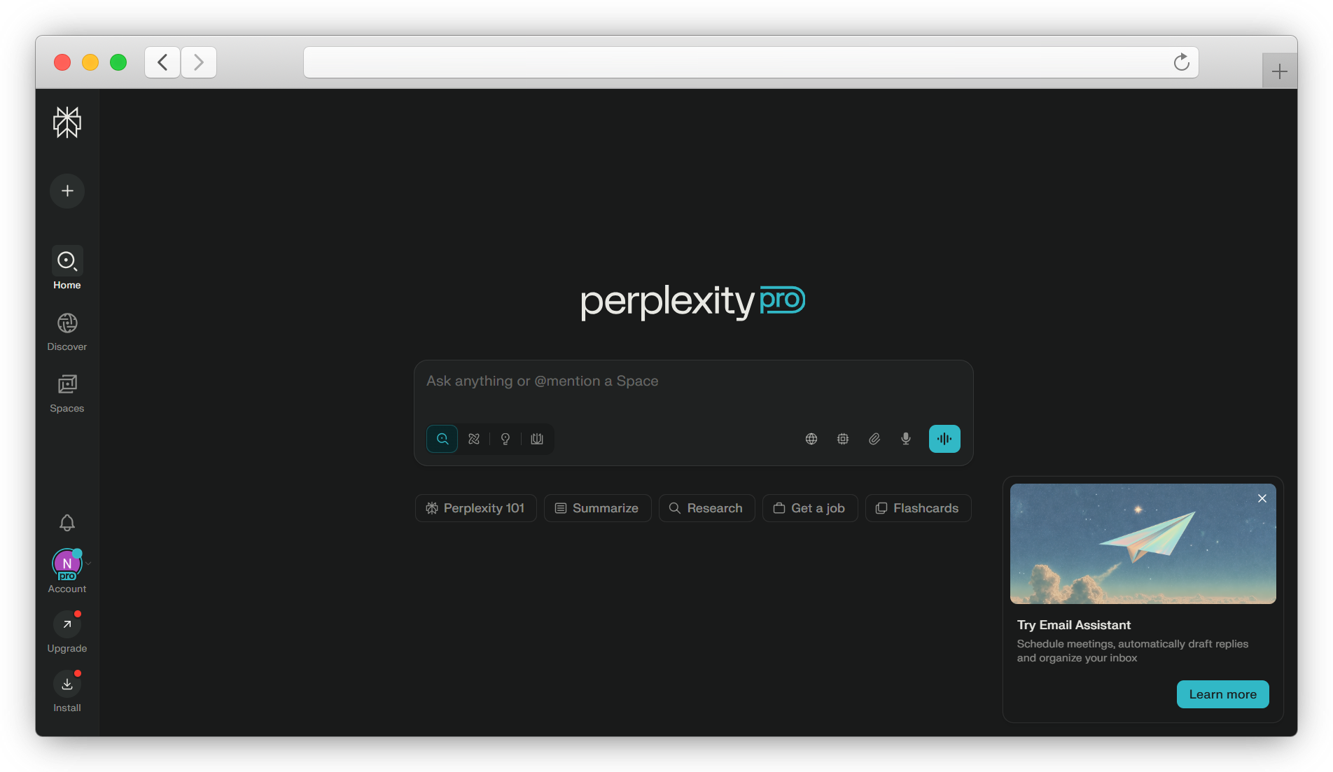 Perplexity Website Screenshot 