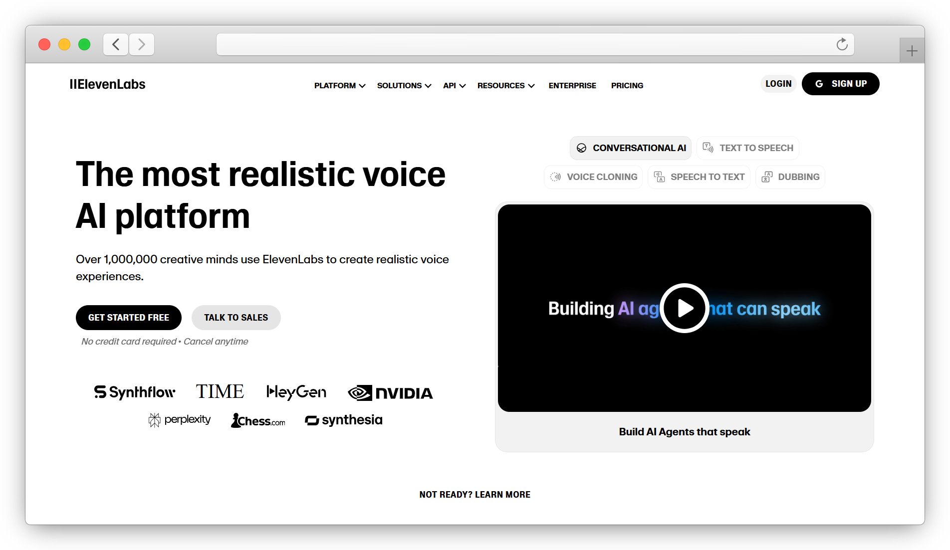 ElevenLabs Website Screenshot